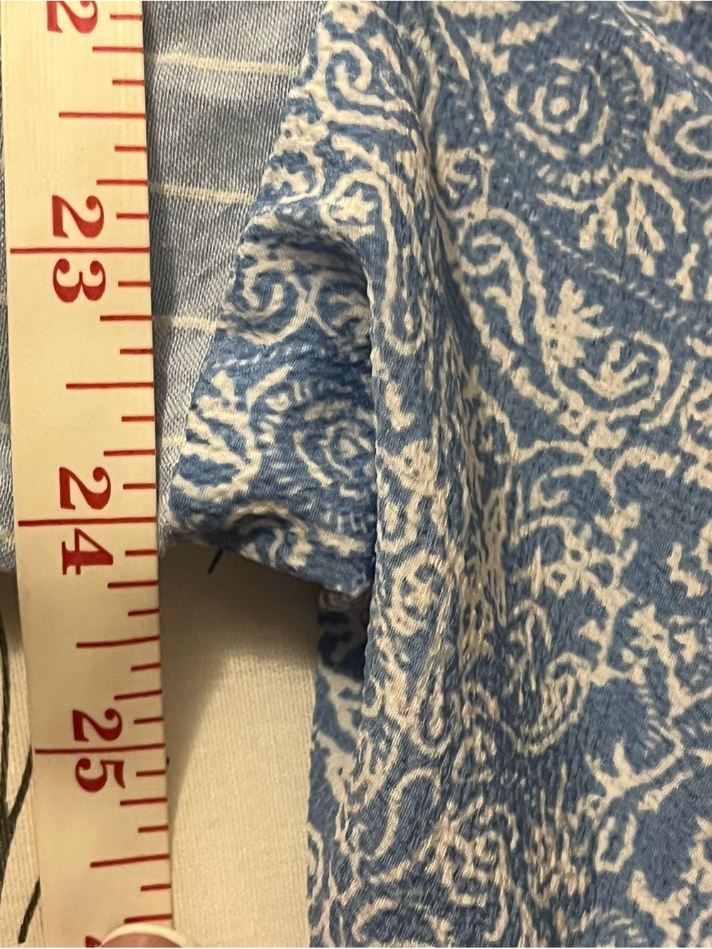 Light Blue Embroidered V-Neck Boho Tunic with Red Floral Detail - Picture 5 of 7